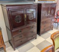 (2) Oriental 2-Door, 3-Drawer Gentlemen's Chests.