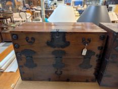 Asian Tansu Style Drop Front Storage Chest.