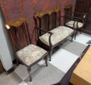 Mahogany 3-Pc Parlor Set. Settee, Armchair And Side Chair.