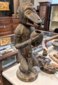 Ivory Coast Baule Monkey Carved Wood Figure. 30