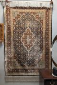 Oriental Hand Knotted Silk Rug. 6'2