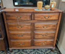Contemporary Mahogany 8-Drawer Tall Chest.