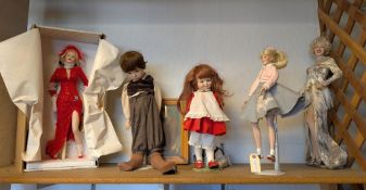 Group Of (5) Dolls Incl. Marilyn Monroe.