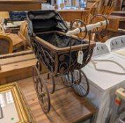 Early 20th C. Doll Pram.