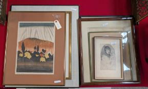 Group Of (6) Signed Lithographs And Drawings.