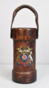 English Painted Leather Artillery Bucket.