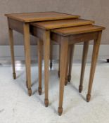 Set Of (3) George III Style Walnut & Mahogany Nesting Tables.