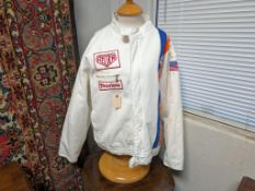 Racer Gear Le Mans Racing Jacket. White Canvas, 2xl.