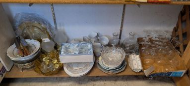 Group Of Silver Plate, China And Crystal Tableware