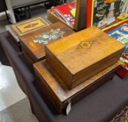 (4) Vintage Lidded Boxes Incl. Inlay, Mother-Of-Pearl Design.