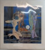 Lu Hong Serigraph, Full Moon and Water.
