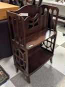 Mahogany 2-Shelf Petit Bookcase With Magazine Rack.
