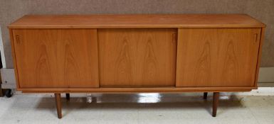 Modernist Teak 3-Door Credenza.