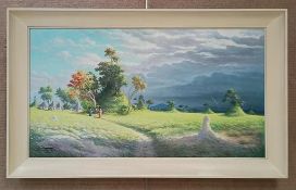 Franz Verpoorten Oil on Board, Country Landscape.