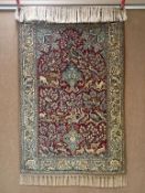 Hand Knotted Silk Rug, 5'8