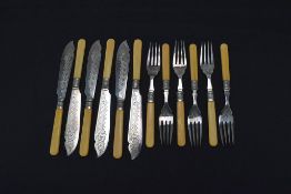 John George Graves Sheffield Fish Cutlery Set.