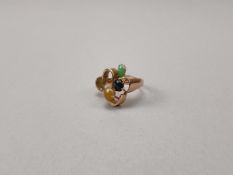 14K Yellow Gold Ring with 3 Stones.