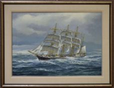 Thomas Wells Oil on Canvas, Pommern on the Passage Home.