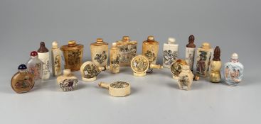 Sammlung v. chines. Snuff Bottles, vorw. erotische Motive, 20-tlg.