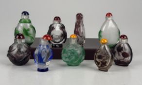 9 Pekingglas Snuff Bottles