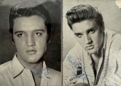 2 Autogrammkarten mit Elvis Presley Autogrammen