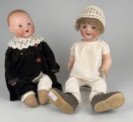 Heubach Köppelsdorf: Alte Biskuitporzellankopfpuppen, 2 Teile