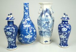 4 Vasen 18/19.Jh China unterglasur