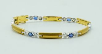 Armband mit Saphiren und Diamanten, GG/WG 750
