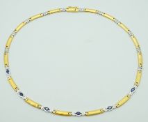 Halskette mit Saphiren und Diamanten, GG/WG 750