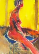 Angela LYLE (1946) Seated Nude