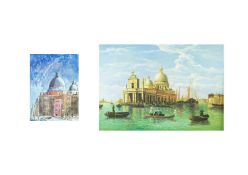 20th Century European School Two Venetian Views
