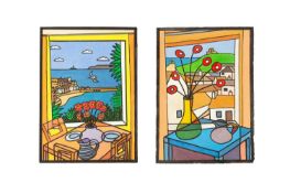 Tim TREAGUST (1958) Interior with Harbour View, St Ives & Window onto The Island, St Ives