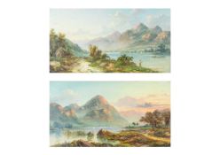 John MUNDELL AKA 'John James Wilson' (British,1818-1875) Lake Landscapes with Figures