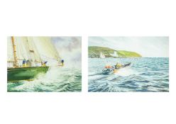 Peggy H PEARCE (XX) Falmouth Life Boat Responding to a 'Shout' & Getting Under Sail