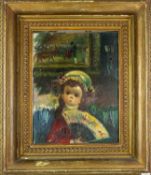 Circle of Jean CALOGERO (1922-2001) Young Girl in Interior