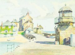 James Marshall HESELDIN (1887-1969) St Ives - The Pier looking towards Harbour Beach