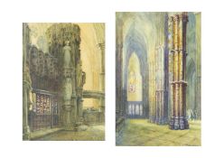 Elizabeth Glascott VAWDREY (1844-1937) Two Cathedral Interior Views