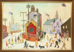 Follower of Laurence Stephen LOWRY A Street In Clitheroe
