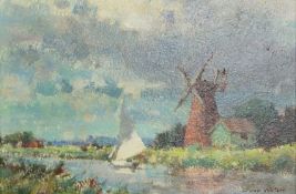 Owen WATERS (1916-2004) Oby Mill, Norfolk Broads
