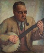 St Ives School Pipe-Smoking Banjo Player