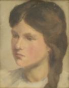 Late Victorian School Portrait of a Girl with Ponytail