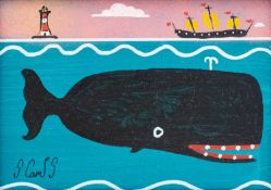 Stephen CAMPS (1957) Blubber Whale, a Boat and a Lighthouse