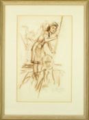 Cecil Stuart TRESILIAN (1891-c.1976) Figures on a Gondola