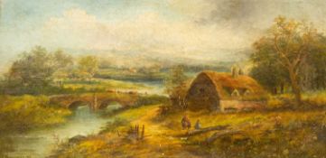 Henri WINSTANLEY (XIX-XX) Victorian Landscape with Cattle and Figures