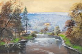 Baragwanath KING (1864-1939) River View with Bridge and Castle