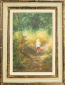 20th Century Impressionist School Child in the Countryside