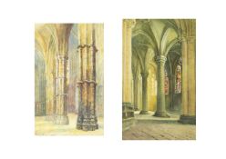 Elizabeth Glascott VAWDREY (1844-1937) Two Cathedral Interior Views