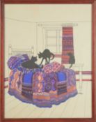 Anne PHELPS (XX, St Ives Society of Artists) Cats and Patterns