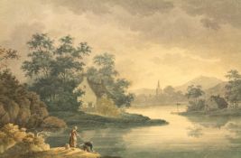 Attributed to Thomas SANDBY (1721-1798) Fetching Water, a Lakeland Scene