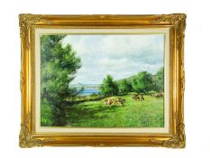 Hugh GURNEY (1932) Pastoral View near St Michael's Mount